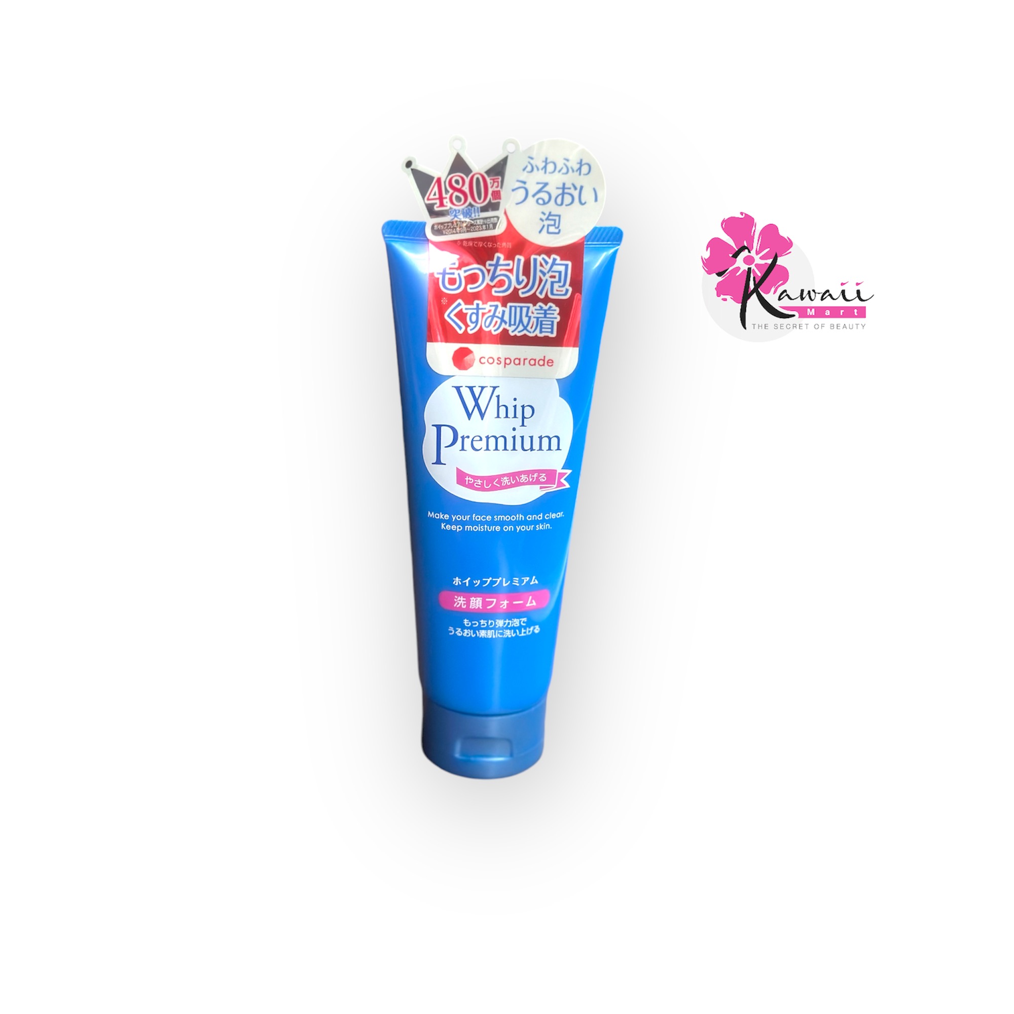 Whip Premium Facial Cleansing Foam, Dull Absorption, Soft and Elastic Foam(140g)